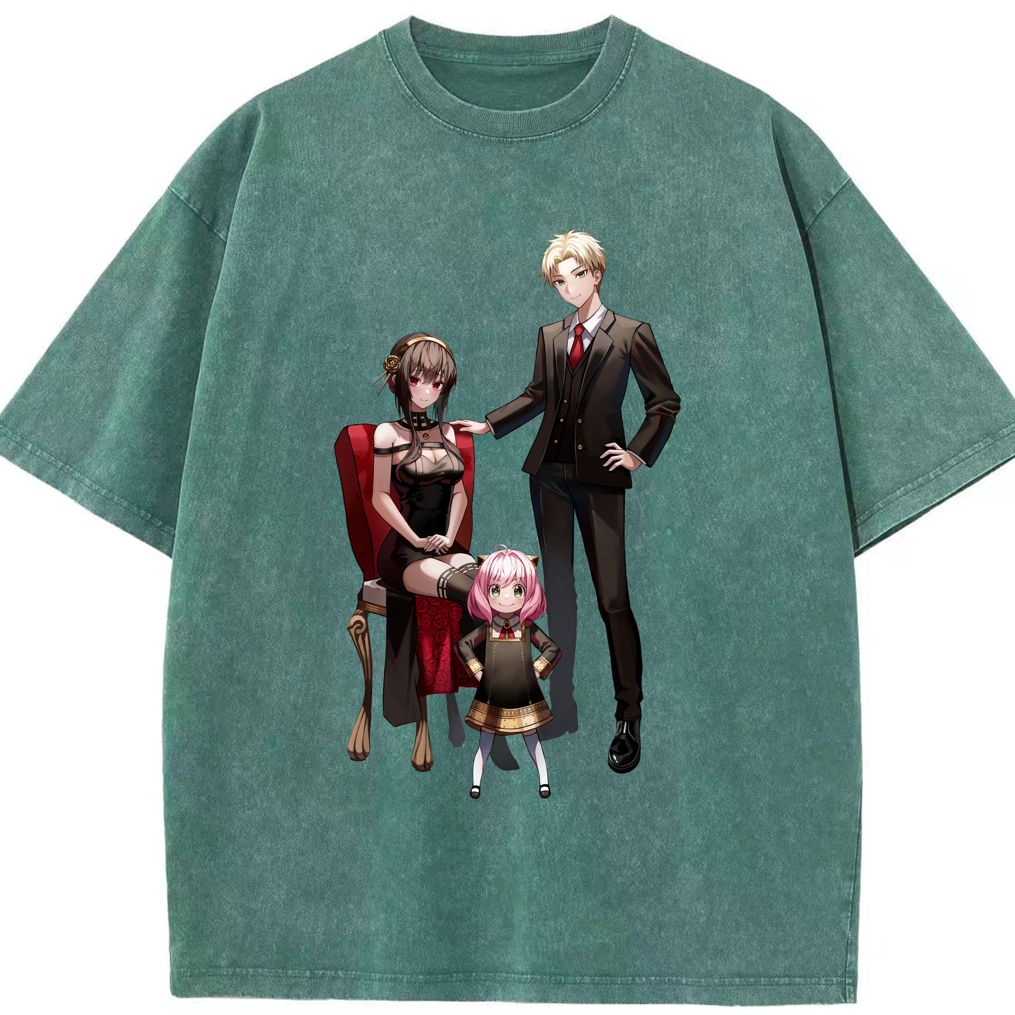 （画像用） SPY×FAMILY间谍家家酒 綿100% ヴィンテージ風 半袖Tシャツ（フロントプリント）